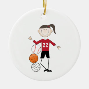 Female Athlete Ceramic Ornament