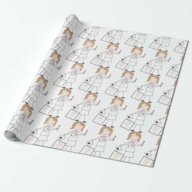 Female Audiologist Wrapping Paper (Unrolled)