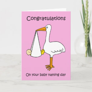 Female  Baby Naming Day Congratulations. Card