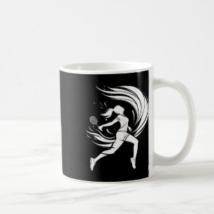 Female Badminton Player Drawing Shuttle Coffee Mug