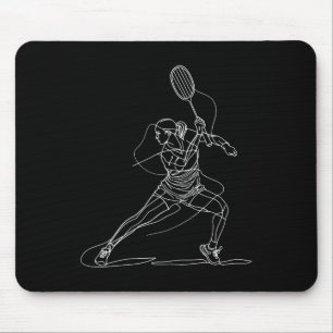 Female Badminton Player Drawing Shuttle Game For G Mouse Pad