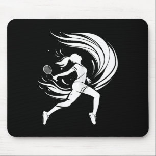 Female Badminton Player Drawing Shuttle Mouse Pad