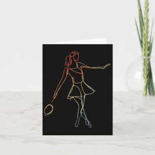 Female Badminton Player Sketch Shuttle Game For Gi Card