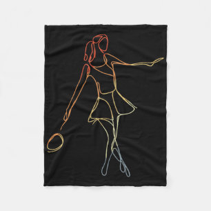 Female Badminton Player Sketch Shuttle Game For Gi Fleece Blanket