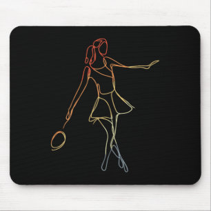Female Badminton Player Sketch Shuttle Game For Gi Mouse Pad