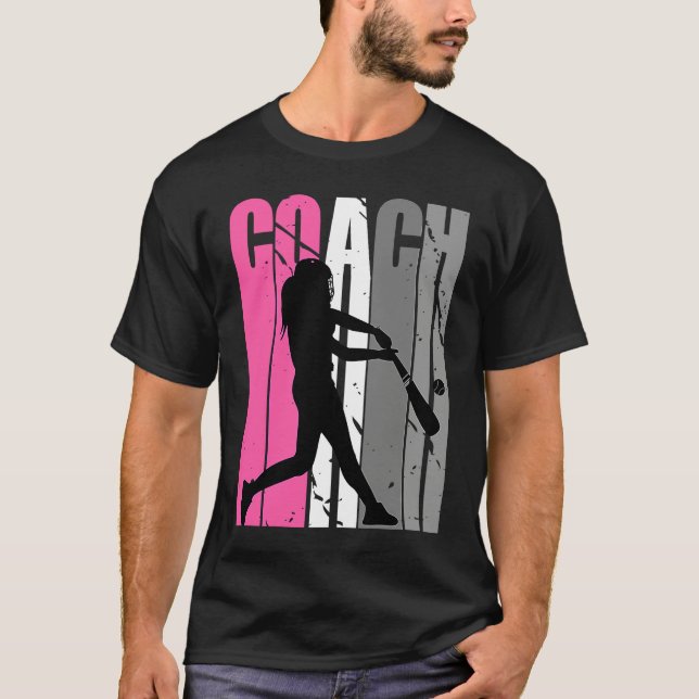 Female Baseball Player Instructor Softball Teacher T-Shirt (Front)