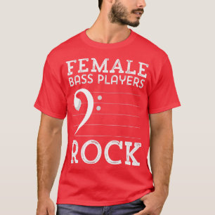 Female Bass Players Rock Double Bass Funny Music  T-Shirt