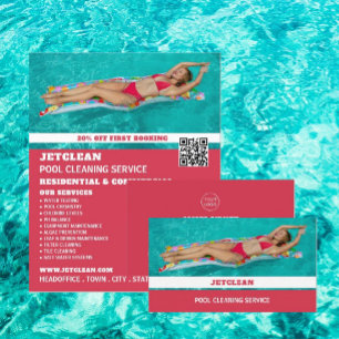 Female Bather Portrait, Swimming Pool Cleaner Business Card