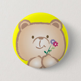 female bear 6 cm round badge