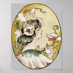 Female beauty charm elegance portrait poster