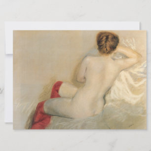 Female Beauty with Red Stockings Card