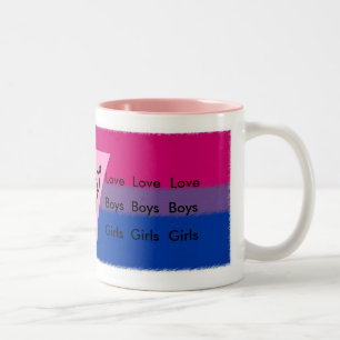 FEMALE BI FLAG PINK TRIANGLE Two-Tone COFFEE MUG