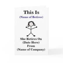 Female Big Sticklady Retirement Card Customise It!