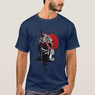 Female Black Japanese Samurai Bushido Warrior Kata T-Shirt