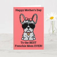 Female Blue Merle French Bulldog Mother's Day Card