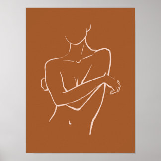 Female Body Line Art Poster