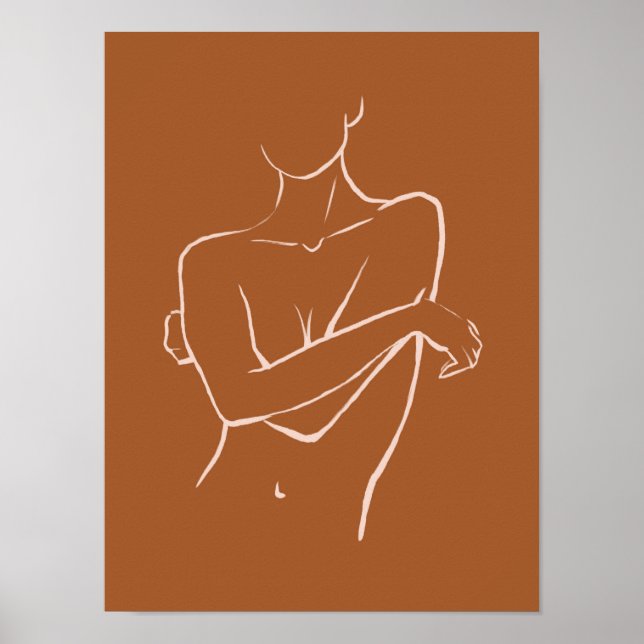 Female Body Line Art  Poster (Front)