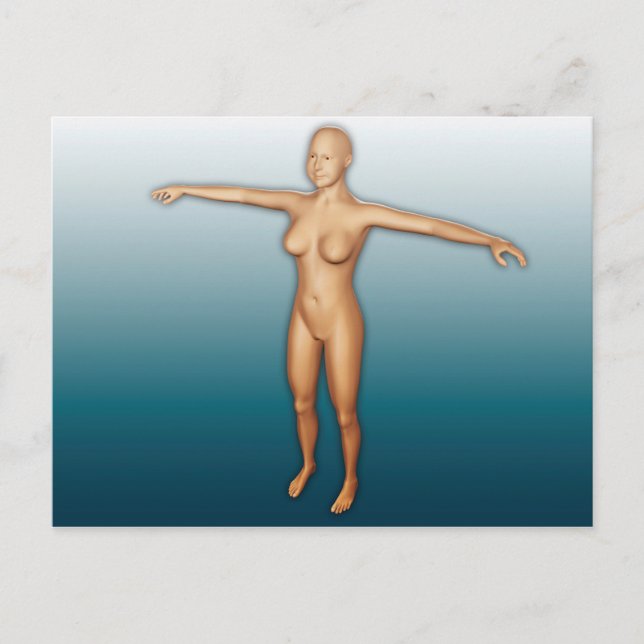 Female Body With Arms Extended Postcard (Front)
