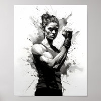 Female Bodybuilder Flexing Muscles Fitness Girl