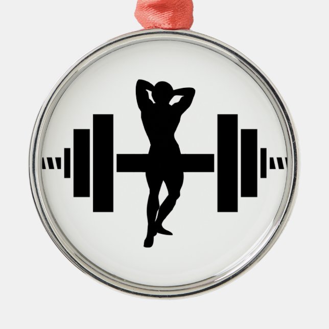Female Bodybuilder Metal Ornament (Front)