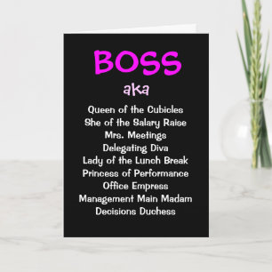 Female Boss Joke Funny Christmas Card