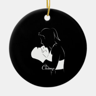 Female Boxer Champ Ceramic Ornament