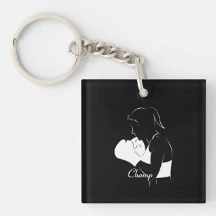 Female Boxer Champ Key Ring