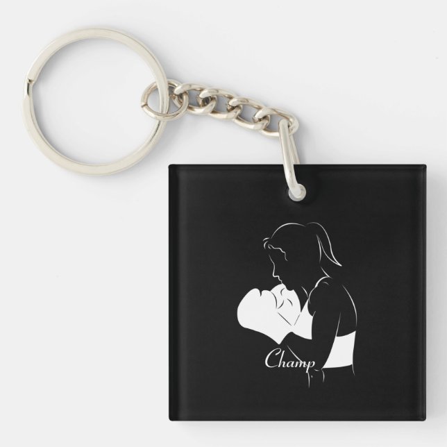 Female Boxer Champ Key Ring (Front)