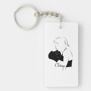 Female Boxer Champ Key Ring