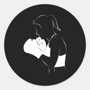 Female Boxer Classic Round Sticker