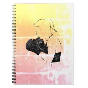 Female Boxer Distressed Notebook
