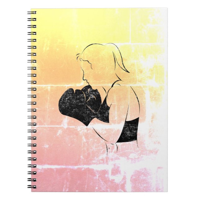 Female Boxer Distressed Notebook (Front)