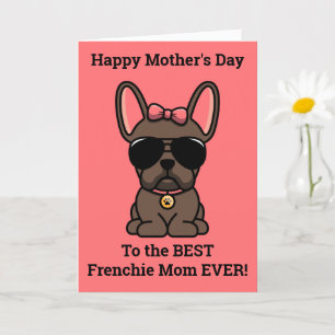 Female Brown French Bulldog Mother's Day Card