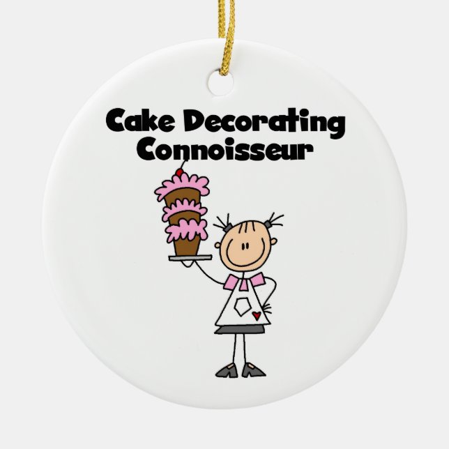 Female Cake Decorating Connoisseur Ceramic Ornament (Front)