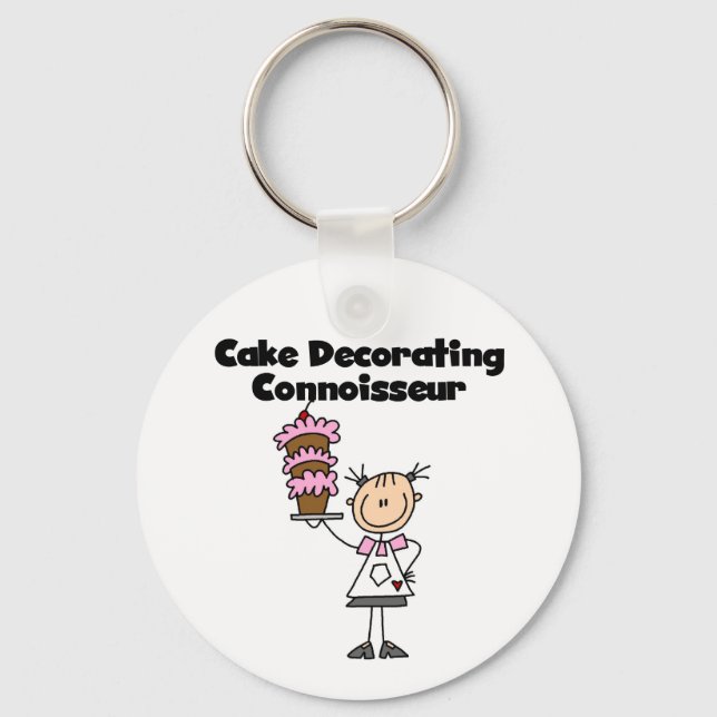 Female Cake Decorating Connoisseur Key Ring (Front)