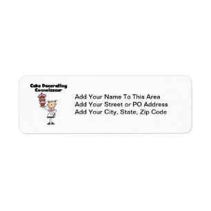 Female Cake Decorating Connoisseur Return Address Label