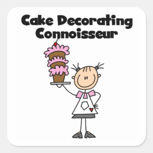 Female Cake Decorating Connoisseur Square Sticker