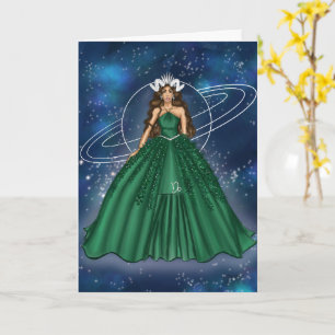 Female Capricorn Goddess Planet Saturn Birthday Card