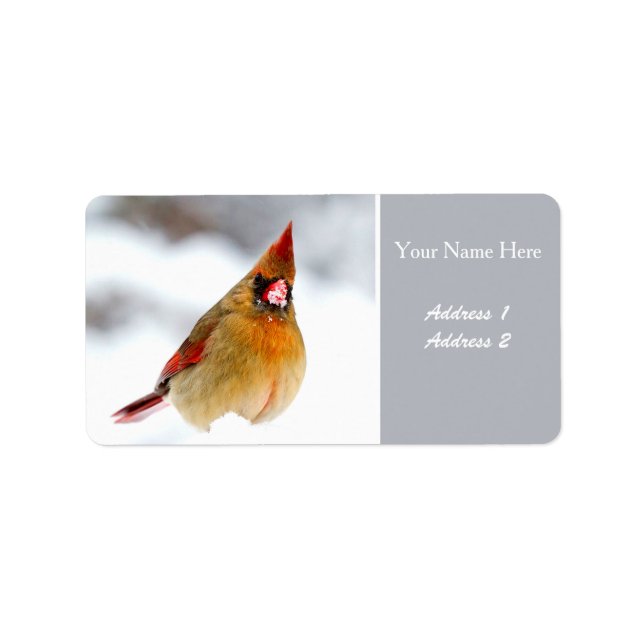 Female Cardinal Address Labels (Front)