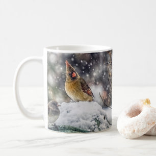 Female Cardinal in the Snow Coffee Mug