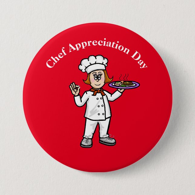 Female Chef Appreciation Day Button (Front)