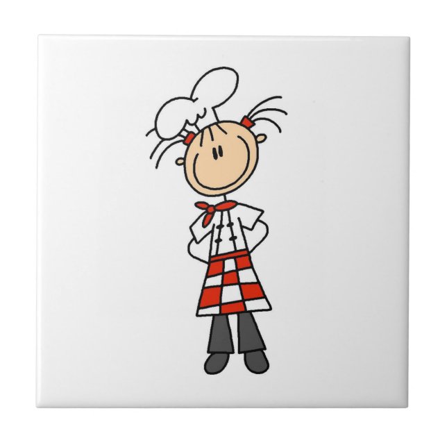 Female Chef Ceramic Tile (Front)