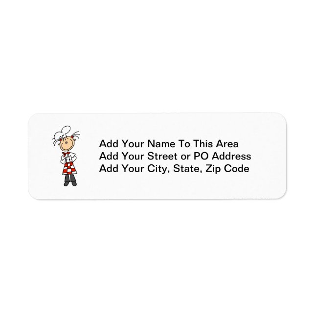 Female Chef Return Address Label (Front)