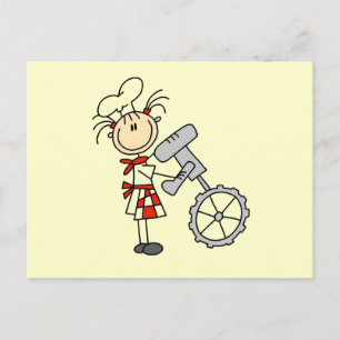 Female Chef Using Mixer Postcard