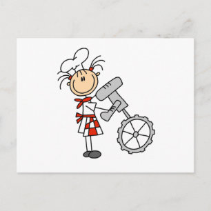 Female Chef Using Mixer Postcard