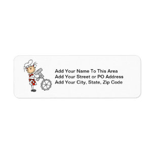 Female Chef Using Mixer Return Address Label