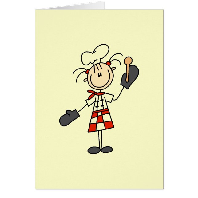 Female Chef With Mitts and Wooden Spoon (Front)