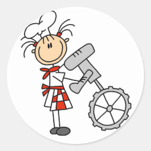 Female Chef with Mixer Tshirts and Gifts Classic Round Sticker