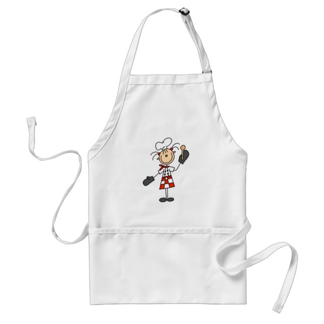 Female Chef with Oven Mitts Tshirts and Gifts Standard Apron (Front)