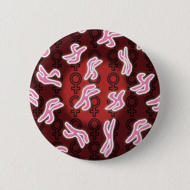 Female Chromosomes Science 6 Cm Round Badge (Front)